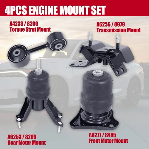 Vista 3 de Motor de montaje de motor compatible con Toyota Camry 2.2L transmisión automática 1992 1993 1994 1995 1996 4 piezas A6277 A6253 A6235 A6256