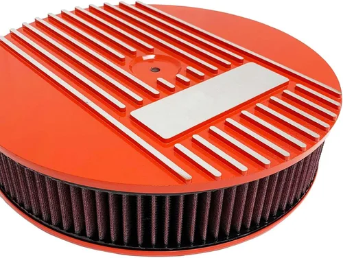 Vista 3 de Kit de filtro de aire redondo para Chevy 350-13" de bloque pequeño - Naranja