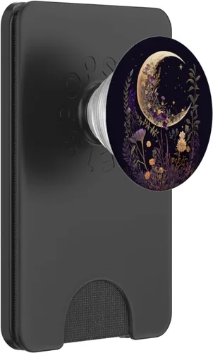 Vista 7 de Boho Moon Wildflower Floral PopGrip intercambiable con fondo morado oscuro