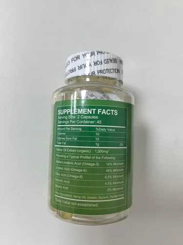 Vista 7 de Cápsulas de aceite de cáñamo (paquete de 2) - 60,000 de máxima fuerza, apoyo inmunológico, calma de enfoque, relajación, estado de ánimo, rico