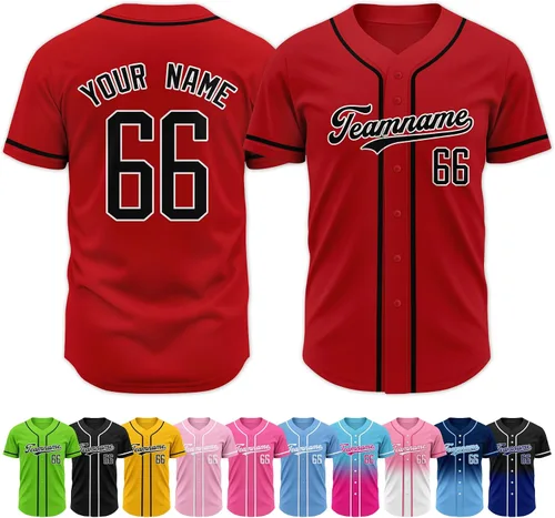 Vista 11 de Custom Baseball Jersey Stitched Personalized Name Number Baseball Shirts Sports Uniform for Men Women Boy