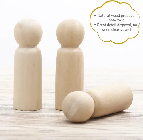 Vista 2 de ULTNICE 20PCS muñeca de madera sin terminar personas cuerpos ángeles muñecas para manualidades DIY