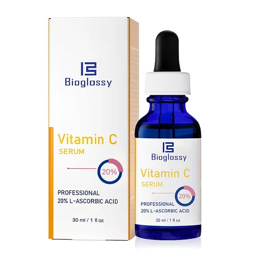 Vista 9 de Suero de vitamina C al 20 %, suero facial profesional de vitamina C antienvejecimiento, mejora el resplandor de la piel, reduce las líneas finas