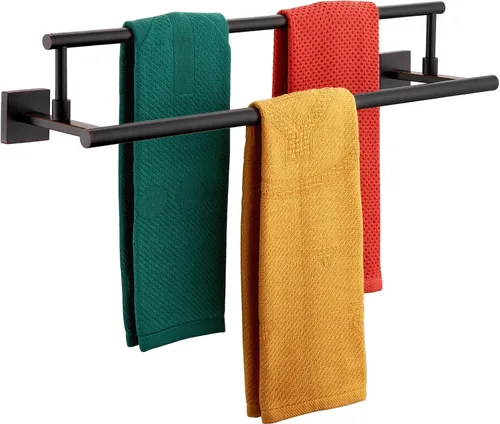 Vista 24 de Toallero de mano KOKOSIRI de 16 pulgadas, toallero de baño para estante de gabinete de baño, barras de toallas, acero inoxidable cepillado dorado