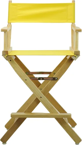 Vista 5 de Casual Home - Silla de director de 24 pulgadas, marco natural con lienzo amarillo, altura de mostrador