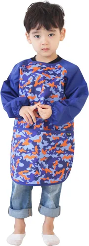 Vista 32 de Plie Kids Waterproof Art Smock – Long Sleeve Apron for Painting, Baking, Sensory Play (Ages 1–10)