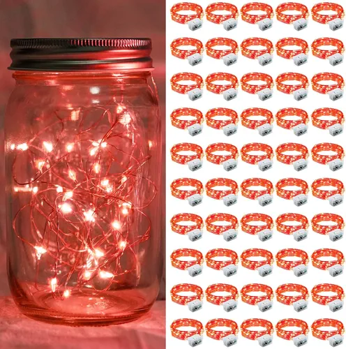 Vista 38 de Paquete de 6 luces de hadas a pilas con temporizador remoto, 8 modos de iluminación, 7 pies, 20 luces LED impermeables para Halloween, Navidad