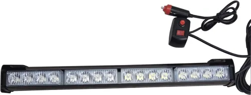 Vista 2 de barra de luz estroboscópica con 16 LED de emergencia de 18 pulgadas, para vidrios de vehículos, Ámbar/Blanco