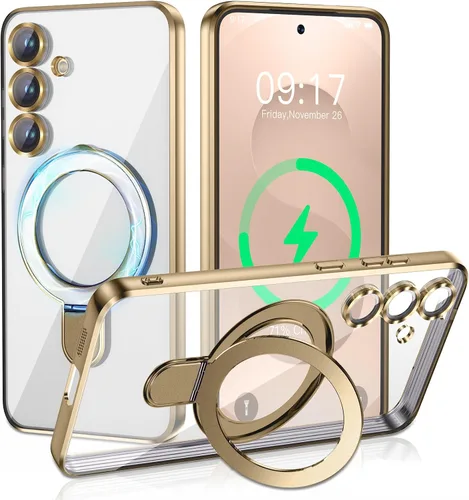 Vista 59 de Funda magnética para iPhone 14 Pro con soporte invisible [compatible con MagSafe] [protector completo de lente de cámara]