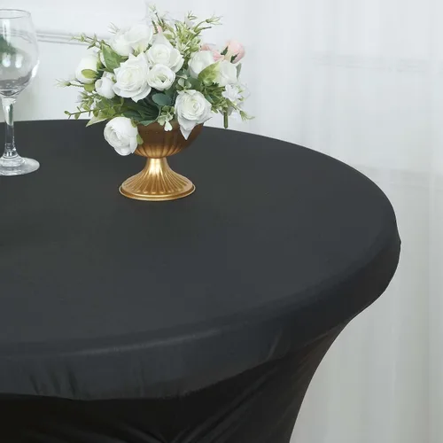 Vista 6 de Efavormart - Mantel para mesa de cóctel, color negro, de 32 pulgadas, plisado, resistente, de elastano, para mesa de cóctel, boda, fiesta, bar
