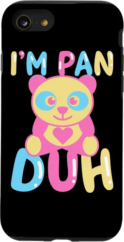Vista 13 de iPhone 15 Pansexual I'm Pan Duh LGBTQ Bisexual Rainbow Cute Panda Bear Case
