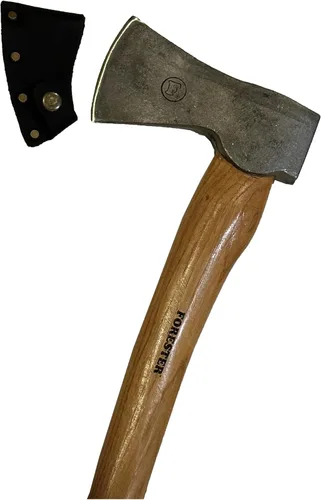 Vista 7 de FORESTER Woodman - Hacha de corte de madera de 24 pulgadas con vaina, hacha multiusos con mango de nogal para cortar y cortar madera, acero sueco