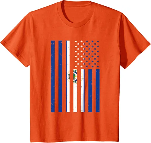 Vista 25 de El Salvador Shirt - El Salvador USA America Flag Men Women T-Shirt