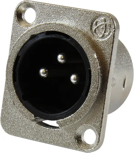 Vista 2 de GLS Audio XLR Macho Jack 3 Pin - Tomas de montaje en panel Serie D Tamaño XLR-M - Paquete de 4