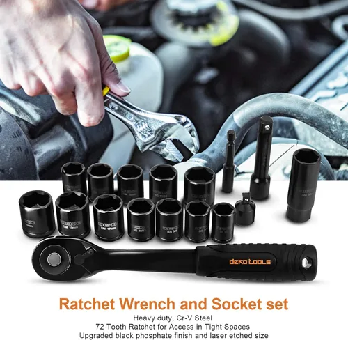 Vista 9 de DEKOPRO Kit de herramientas manuales para el hogar general de 218 piezas, juego de herramientas profesionales de reparación de automóviles