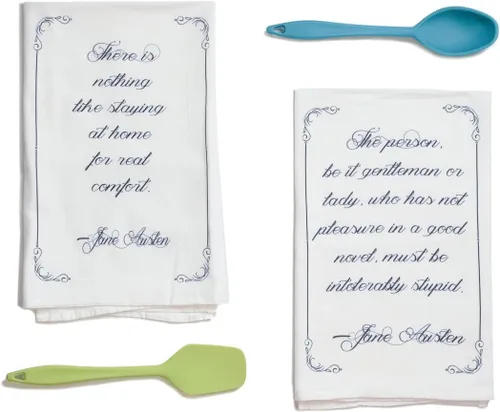 Vista 2 de Jane Austen Quote Toalla de Té (Parte 1)