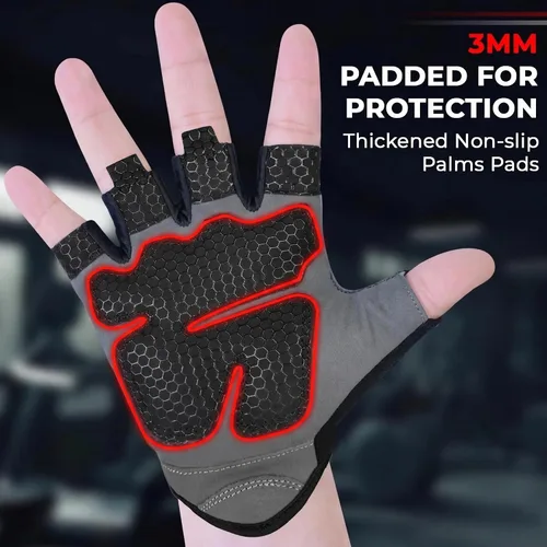 Vista 4 de LIONCO Guantes de entrenamiento para hombres y mujeres, guantes de levantamiento de pesas con gel transpirable acolchados de excelente agarre