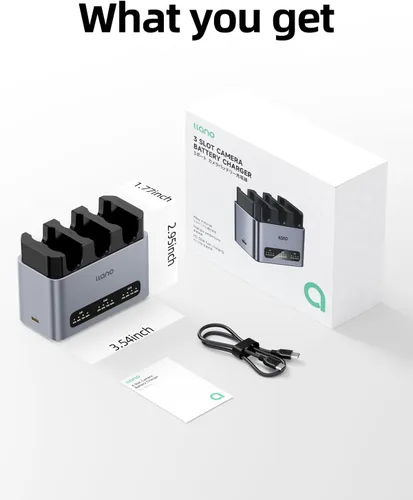 Vista 7 de llano EN-EL15C Batería 30W Cargador rápido de 3 ranuras para Nikon Z8, ZR, Z7II, Z5II, ZF, Z6III, D850, Z7, Z6II, Z6, D7500, D750, D7200, Cuerpo