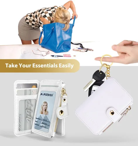 Vista 3 de M-Plateau Estuches para tarjetas, fundas de cuero para tarjetas e identificación, tarjetero para tarjetas de crédito, cartera pequeña para tarjetas