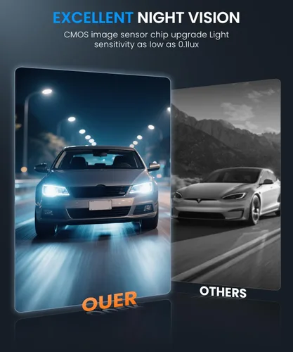 Vista 5 de Auto-Vox Cámara de respaldo de espejo retrovisor: Cámara de respaldo inalámbrica OEM HD de 4.3 '' con sistema de visualización inteligente