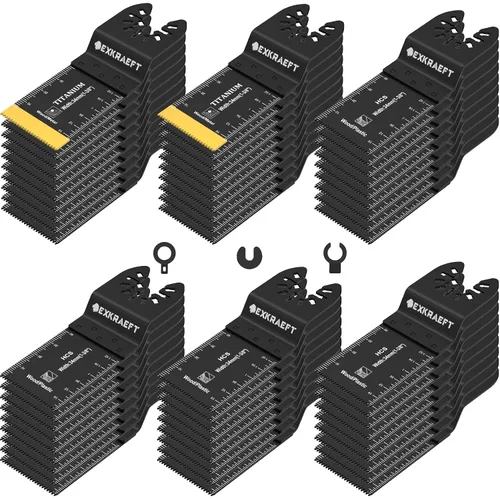 Vista 8 de 100 cuchillas oscilantes multiherramienta de titanio, cuchillas de sierra oscilantes universales para uñas de metal, madera y plástico, kits