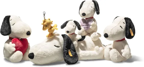 Vista 4 de Steiff Peanuts Snoopy - Animal de peluche de amigo, color blanco y negro, 12 pulgadas