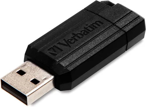 Vista 7 de Verbatim 8GB Pinstripe USB 2.0 Flash Drive Retractable Thumb Drive - Negro
