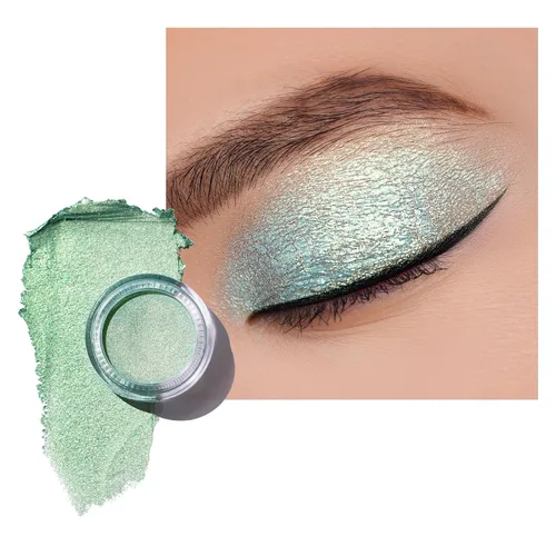 Vista 15 de Oulac Sombra de ojos en crema blanca brillante Iluminador a prueba de agua y sombra de ojos con purpurina de larga duración, color natural