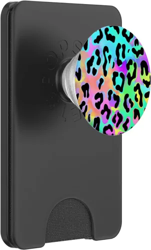 Vista 7 de Estampado de leopardo en verde, cian, rosa, azul, amarillo, naranja, AEHP433 PopSockets PopGrip: agarre intercambiable para teléfonos y tabletas