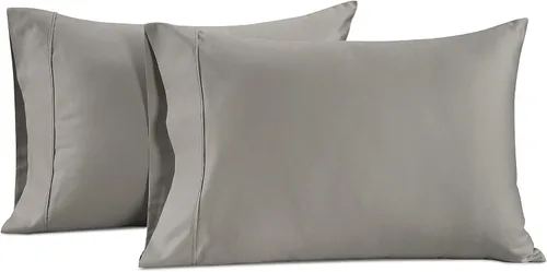 Vista 11 de Lane Linen Juego de 2 fundas de almohada 100 % de algodón, tamaño estándar, se adapta a almohadas estándar y Queen, fundas de almohada lujosas