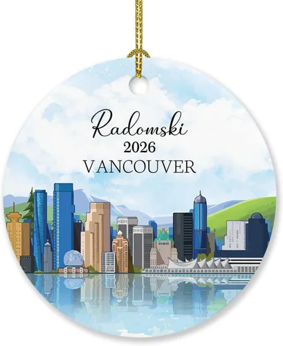 Vista 14 de Adorno de Navidad personalizado de playa de Hawái 2026, adorno de Navidad de paisaje urbano de Hawaii, adornos de Hawái, regalos para amigos, mamá