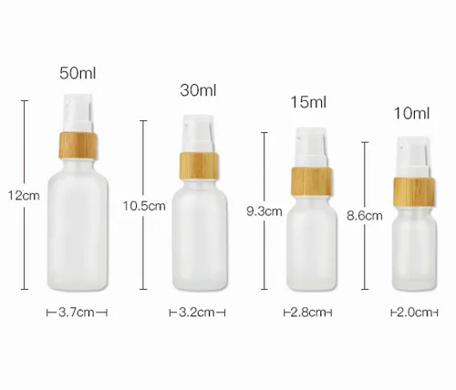 Vista 3 de 4 botellas de loción de vidrio esmerilado, botellas de bomba de viaje, dispensador de crema cosmética, botella dispensadora para loción, mezclas