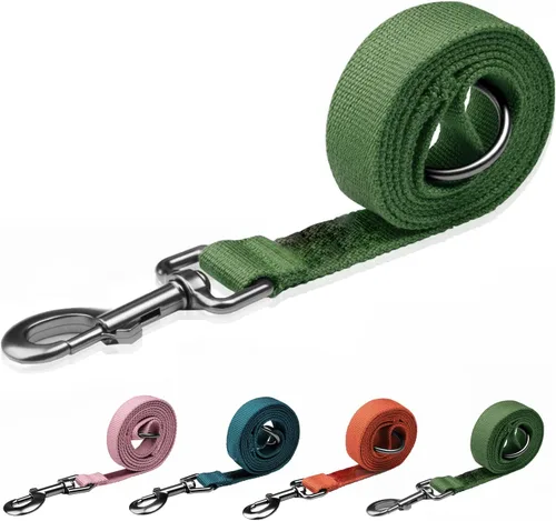 Vista 11 de Correa de perro beige para perros pequeños, 4 pies, 90% rayón derivado de bambú, correa de perro 10% poliéster, resistente y duradera, mango con una