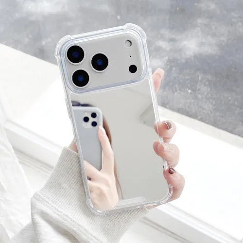 Vista 17 de Funda compatible con iPhone 11 con espejo con parachoques a prueba de golpes, parte trasera dura, delgada, cubierta protectora delgada para niñas