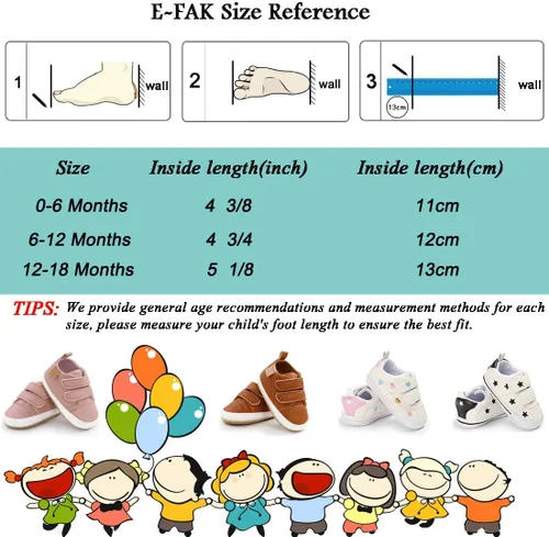 Vista 7 de E-FAK Zapatos de bebé para niños y niñas, zapatillas para bebés, suela de goma antideslizante, zapatos de cuna para primeros pasos de niños pequeños