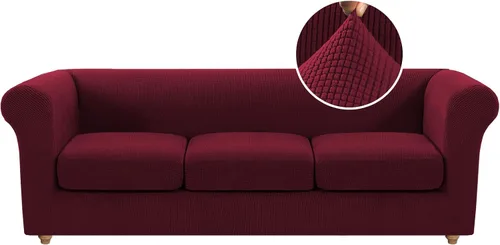 Vista 28 de Funda para silla Chesterfield de 2 piezas para sofá de 1 cojín, fundas para silla de brazo alto, 1 asiento, alta elasticidad, lavable, protector