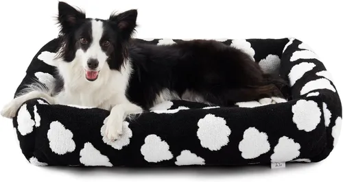 Vista 14 de JOEJOY Cama para Perro de Tamaño Mediano, Cama para Mascotas Ortopédica Lavable de Forro Polar de Pana Suave Premium con Funda de Cremallera