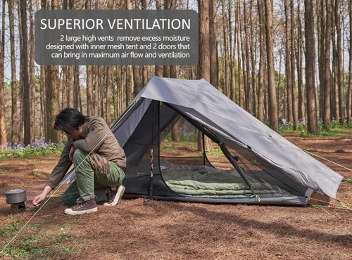 Vista 5 de Altair Dos - Tienda de campaña ultraligera para 2 personas, impermeable, compacta, 3 estaciones, refugio de doble pared para mochileros, camping