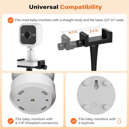 Vista 3 de A2C Soporte universal flexible para cámara de bebé compatible con óptica infantil DXR 8 DXR-8 Pro, VTech, ANMEATE, soporte para la mayoría