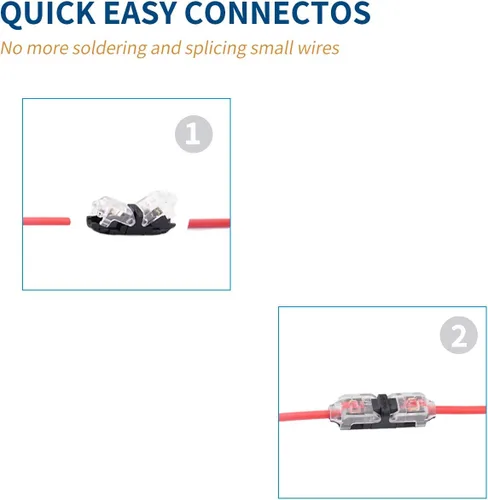 Vista 4 de Conector de cable de bajo voltaje, conector rápido de empalme de alambre sin soldadura, paquete de 16 conectores de cable de calibre pequeño