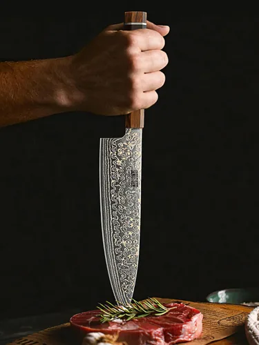 Vista 7 de HOSHANHO Cuchillo de chef de Damasco de 8 pulgadas, cuchillo de cocina