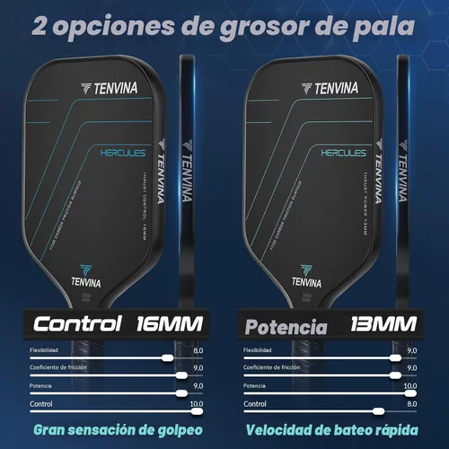 Vista 5 de TENVINA Pickleball Paddles, Multi-Layer T700SC Textured Carbon Fiber Pickleball Paddle, Pickle Ball Paddle with Strong Spin & Power Surface, 4-Types