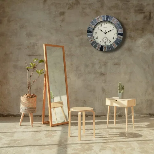 Vista 6 de Reloj grande de 13 pulgadas para interiores y exteriores, reloj de pared impermeable con termómetro, resistente al clima, sin tictac, funciona