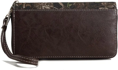 Vista 5 de Camuflaje Estilo Occidental Totes Bolso Floral Tachonado Bolso de Cuero Tooled Bolso de Cuero de las Mujeres del País Bolsa de Hombro Cremallera