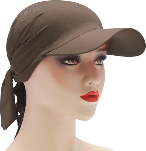 Vista 9 de ZLYC Gorro de quimioterapia de verano para mujer marrón (Plain Brown)