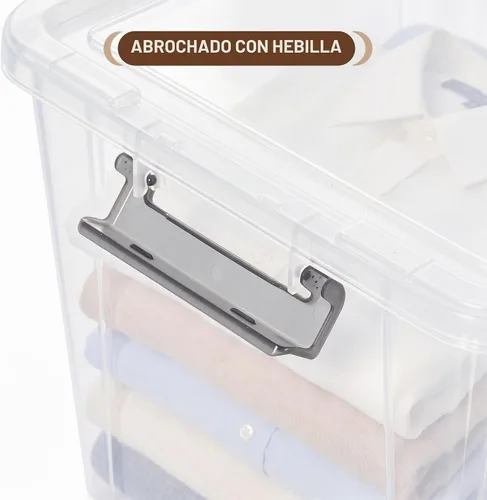 Vista 3 de Citylife - Paquete de 2 cubos de almacenamiento de plástico transparente