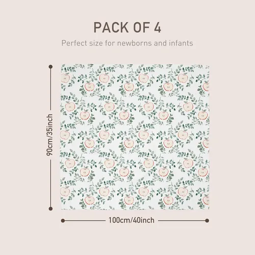 Vista 5 de Gllquen Baby Mantas Envolventes de Muselina Paquete de 4 Mantas Receptoras Transpirables (35" x 40") Mantas Suaves para Bebés para Niñas y Niños