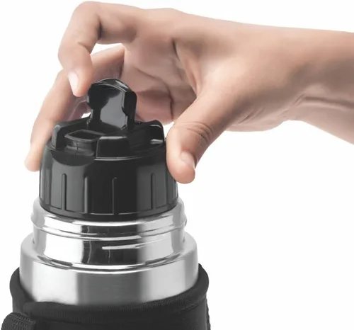 Vista 8 de Botella de agua aislada de 34 onzas, doble pared aislada al vacío con funda de transporte, a prueba de fugas, botellas de agua de acero inoxidable