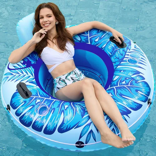 Vista 9 de Jasonwell Flotador inflable de tubo de río, flotador de río resistente, flotadores de piscina para lago, tubos de agua de primera calidad