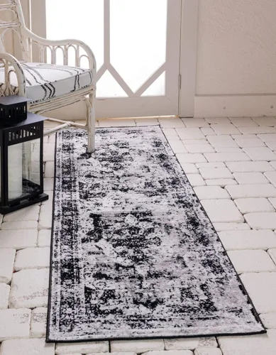 Vista 32 de Unique Loom, colección Sofía - Alfombra de la colección Salle Garnier (4' 1" x 6' 1", turquesa/azul, rectangular)